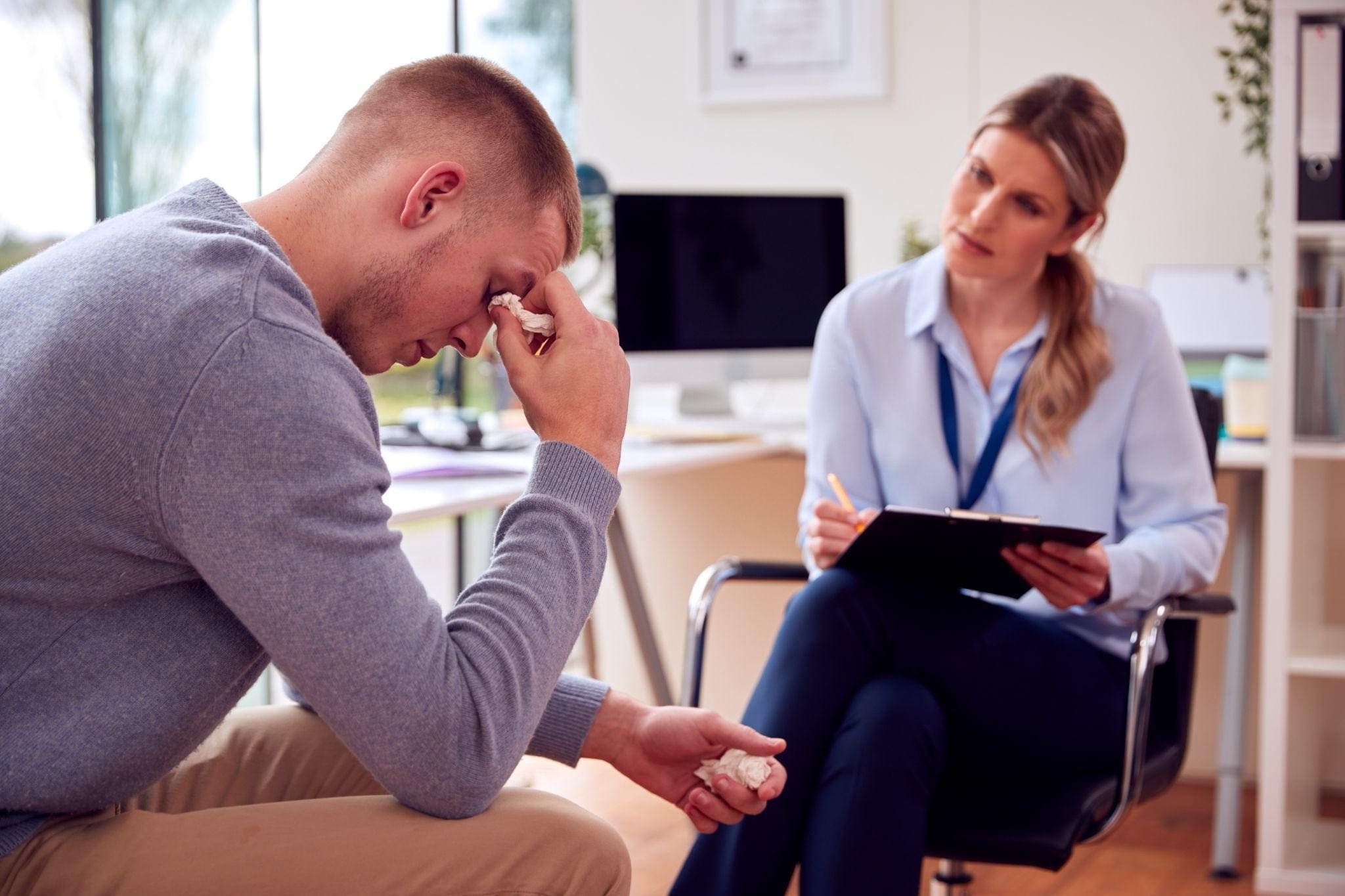 Man is Speaking to a GP About His Mental Health
